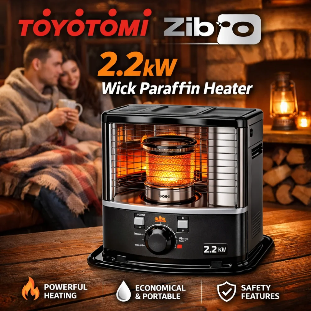 2.2KW Rated Wick Paraffin Radiant Heater.