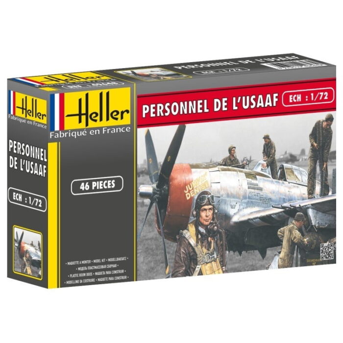 1/72-Personnel De L'Usaaf Kit Heller 49648 .Needs Assembly & Painting.