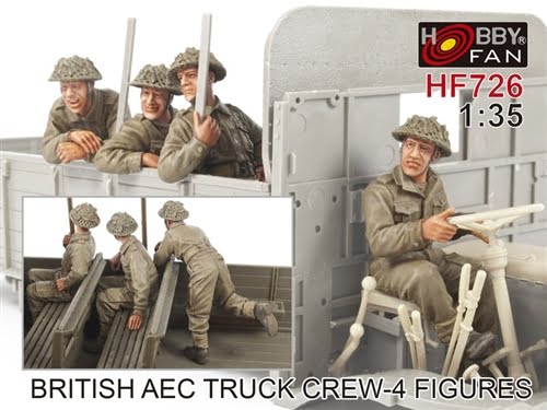 British Aec Truck Crew (4 Figures) 1/35.Needs Assembly & Painting.