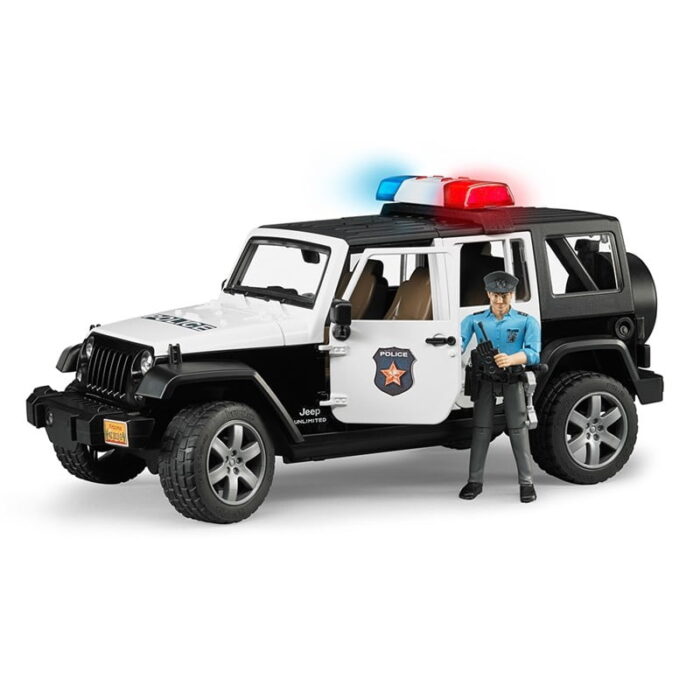 Bruder Jeep Wrangler Unlimited Rubicon Police Vehicle With Policeman And Accessories 2526
