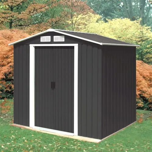 Riverton Parkdale 6X4 Metal Apex Shed Anthracite Grey