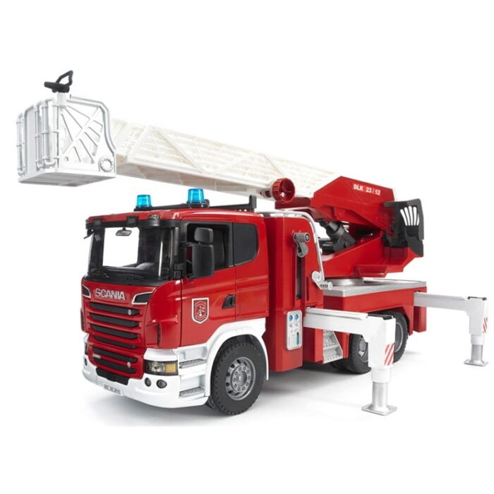 Scania R-Series Fire Engine With Slewing Ladder, Water Pump And Lightand Sound Module (Trucks) Incl. Battery 3590