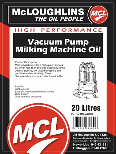 Vacuum Pump Mmo Milking Machine Oil 20Lt
