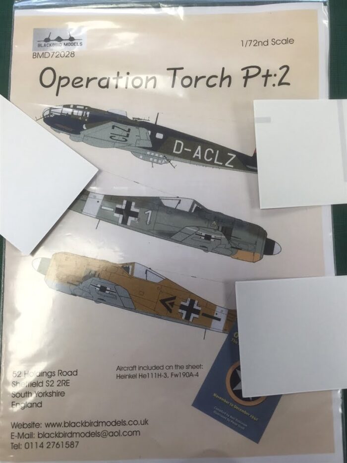 Operation Torch Decals Model Set 1/72