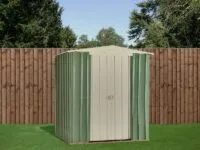 6X5 Ashlee Cian Green Metal Apex Shed Mist Green