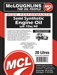 Xl Syntec 10W40 Semi Synthetic Engine Oil 20 Litre Drum