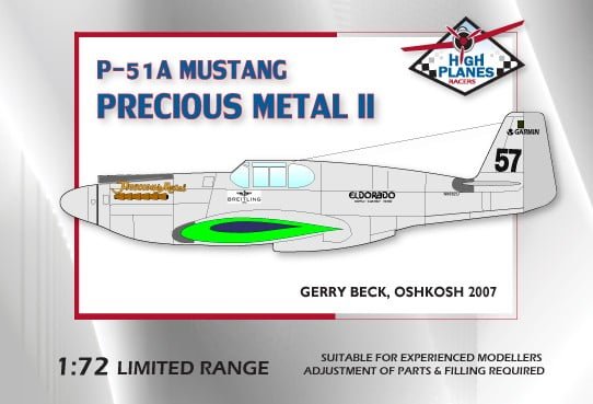 P51A Mustang Precious Metal Kit 1/72 scale