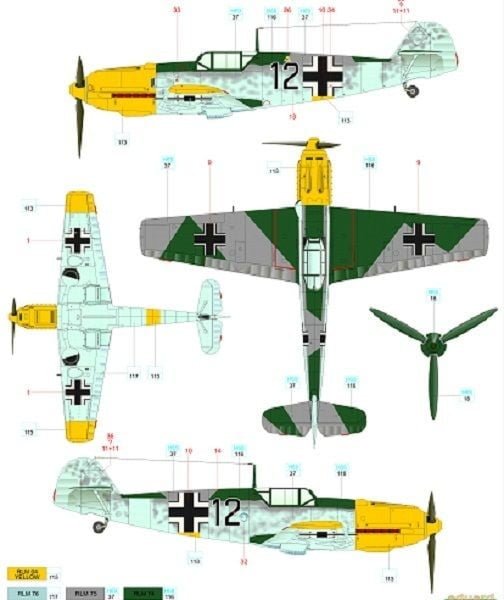 Messerschmitt Bf109E Luftwaffe Decals 1/72 Scale