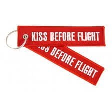 Keyholder with 'Kiss Before Flight' on both sides