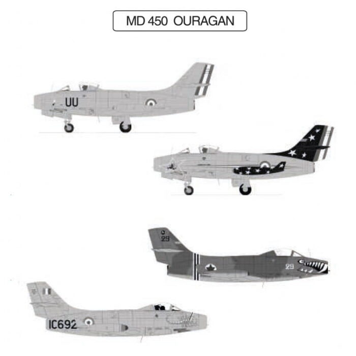 Dassault Aviation 100 Years 1/72 Scale Kits (MD 450 OURAGAN/MIRAGE III E/AMD SUPER ETENDARD/MIRAGE 2000C)