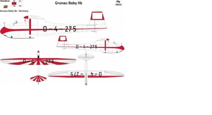 Grunau Baby IIb German Single seat Sailplane (Pre war german AF) 1/48 Scale