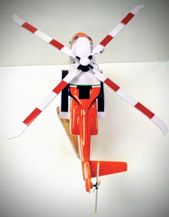 S-92 Coast Guard SAR Helicopter . Hand Carved & Painted in Wood