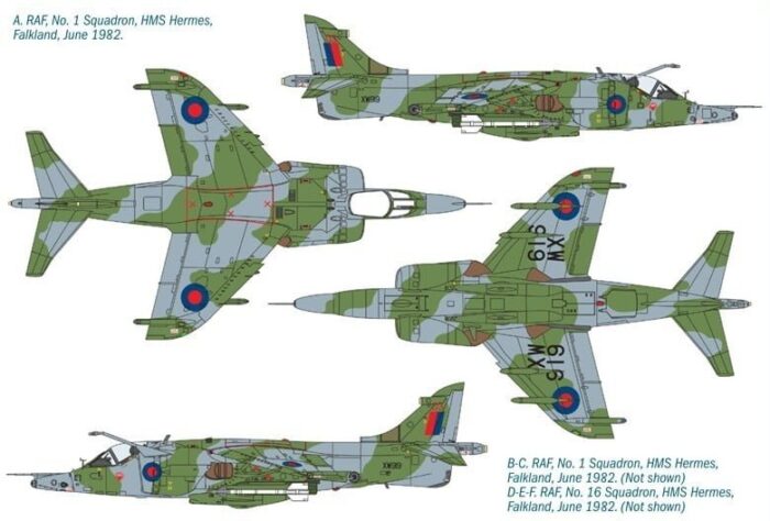 Harrier jet Gr3 Kit Falklands Scheme 1/72