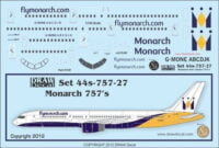 B757-200 Monarch Decal Sheet 1/144 Scale Kit