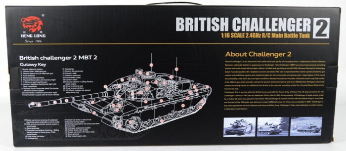 Remote 1:16 British Challenger 2 RC Tank - Pro Version - Heng Long Camo Body- Metal Tracks