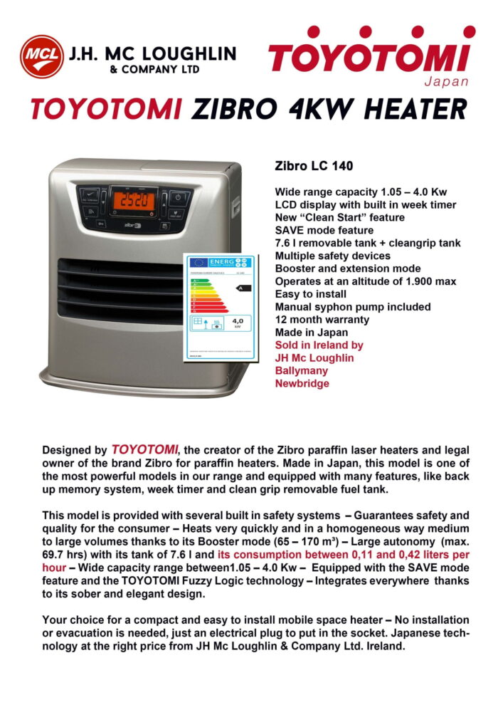 Zibro Silver 4KW Laser Paraffin Fan Assisted Laser Heater