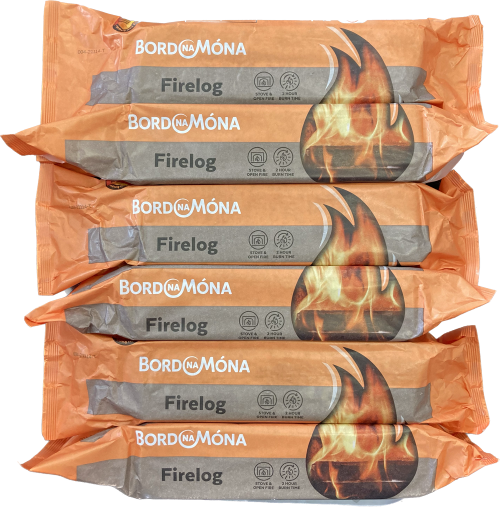 Pallet of FIRELOGS by Bord Na Mona 27 BOXES X 15 FIRELOGS PER BOX (405 KG TOTAL)